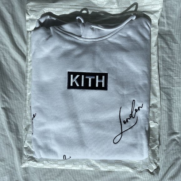 BRAND NEW W/ TAGS - Kith City Script Hoodie (White) Sz. Large